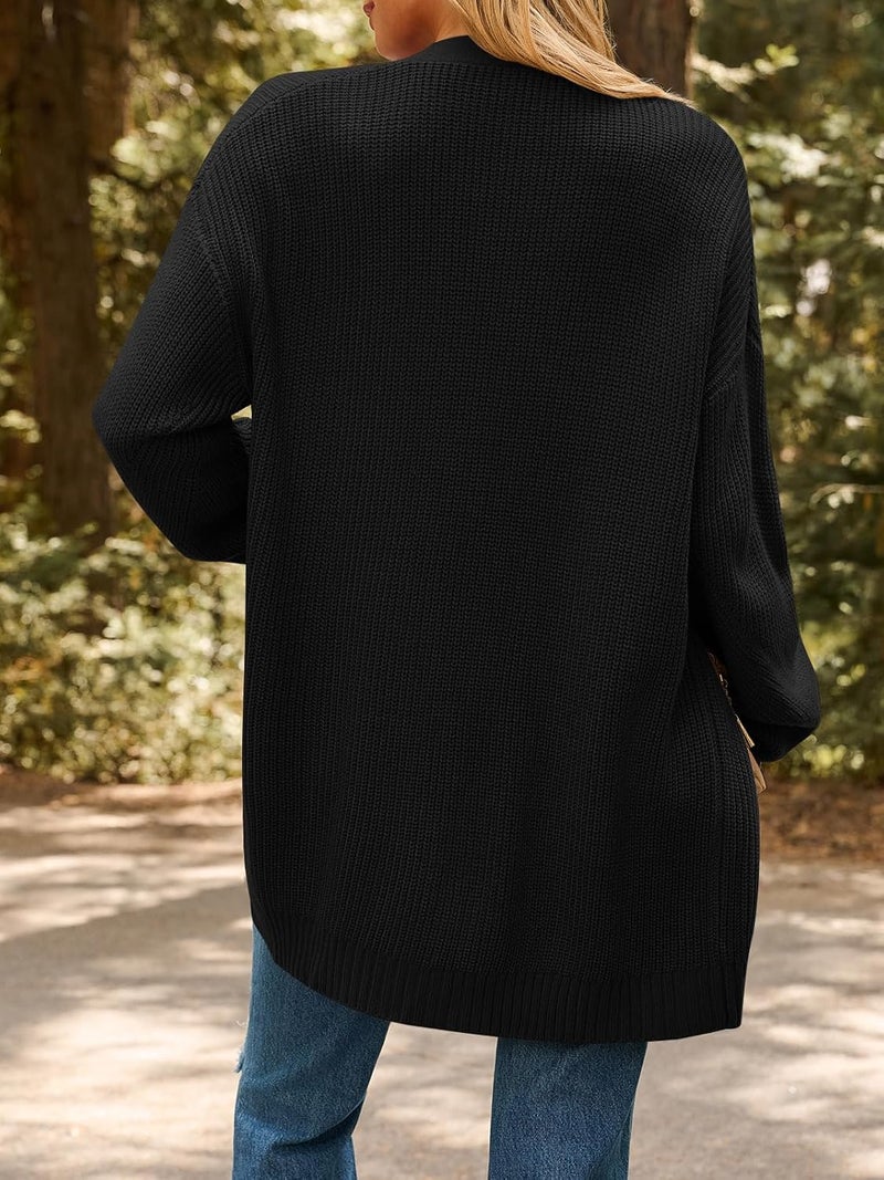 LILLUSORY Womens Oversized Cardigans Soft Knit Cardigan Sweater with Pockets - Image 4